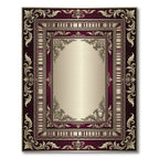 Ornate Burgundy Golden Victorian Baroque Scroll Rug