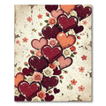Vintage Distressed Heart Floral Bouquet Rug