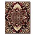 Crimson Gold Floral Medallion Rug