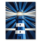 Naval Blue Radiant Lighthouse Stripe Rug