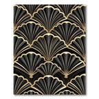 Art Deco Black Gold Fan Rug