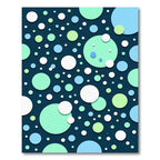 Modern Teal Circles Abstract Composition Rug