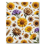Sunny Sunflower Meadow with Wheat Field Rug