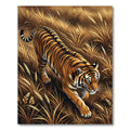 Golden Tiger Amidst Tall Grass Rug