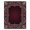 Deep Burgundy Antique Floral Frame Rug