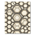 Sophisticated Neutral Geometric Hexagon Rug