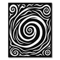 Whirlwind Black White Swirl Rug