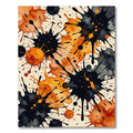 Abstract Ink Splash Orange Black Rug