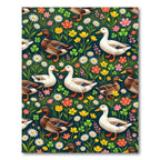 Whimsical Ducks and Meadow Wildflowers Rug