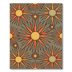 Earthy Retro Sun Celestial Burst Rug