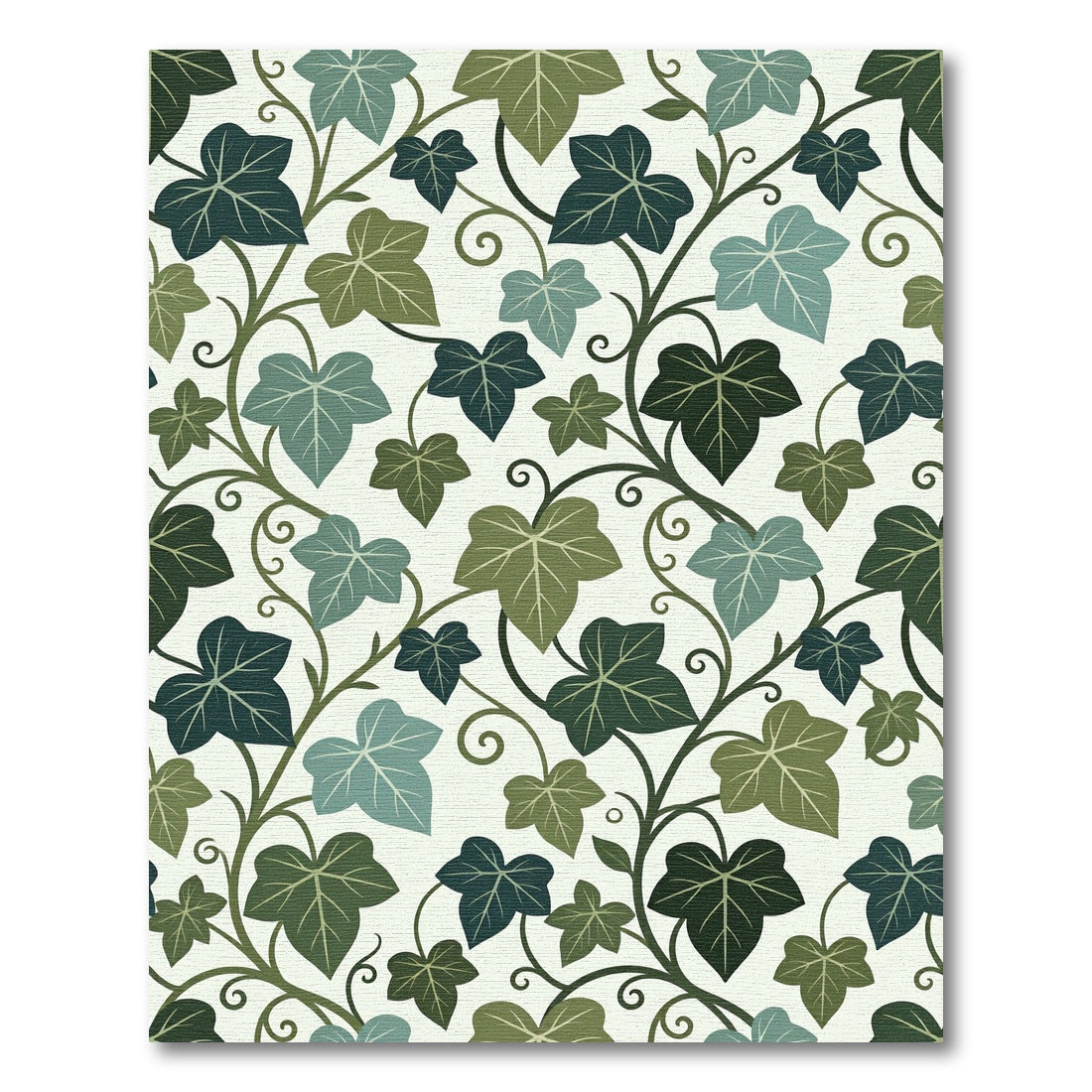 Botanical Sage and Forest Ivy Vine Rug