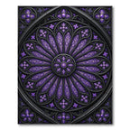 Gothic Violet Rose Window Mandala Rug