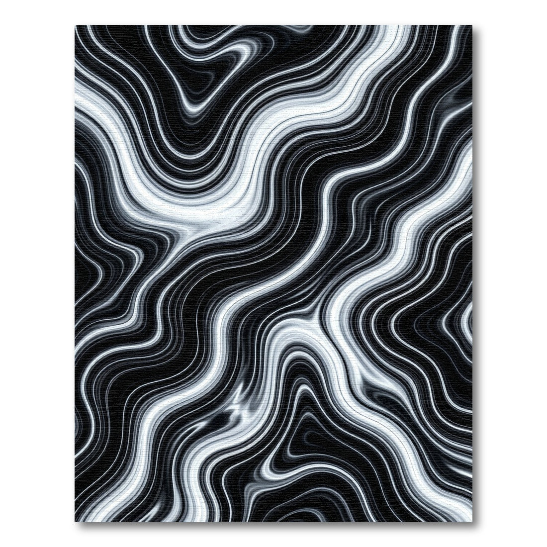 Monochrome Liquid Marble Swirl Rug