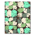 Cracked Tile Green Beige Abstract Composition Rug