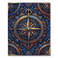Golden Compass Celestial Blue Swirl Art Rug