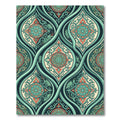 Teal Orange Medallion Arabesque Rug