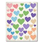 Playful Multicolored Hearts Scattered Art Area Rug