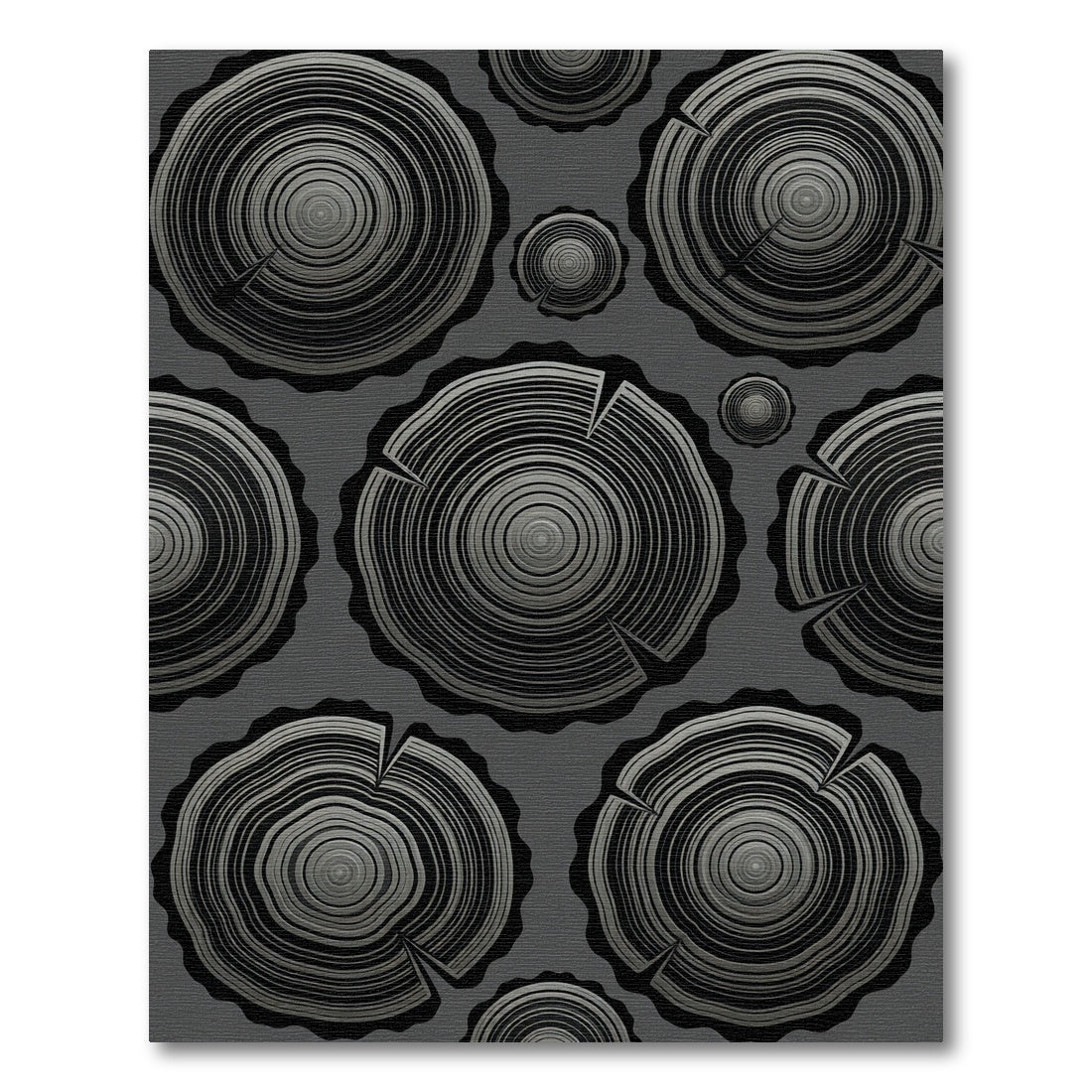 Monochromatic Wood Grain Slices Rug