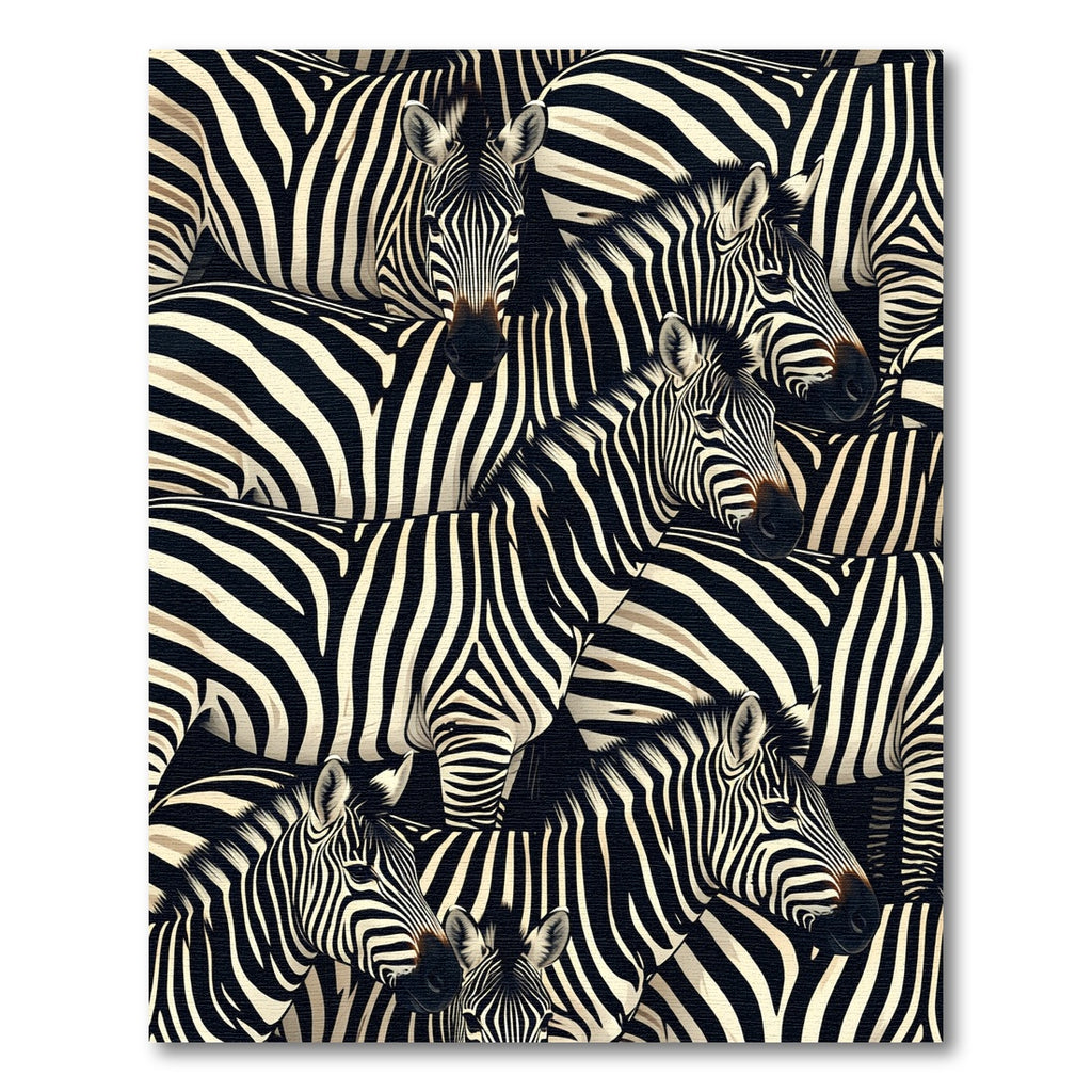 Bold Black White Zebra Herd Rug