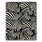 Bold Black White Zebra Herd Rug