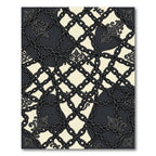 Gothic Black Chain Fleur-de-lis Grid Rug