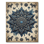 Celestial Blue Starry Ancient Totem Rug