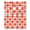 Terracotta Red Gingham Checkered Grid Rug