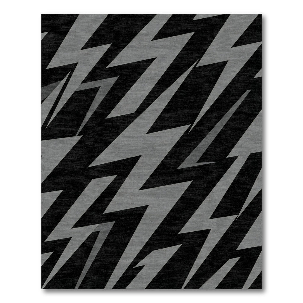 Bold Gray Lightning Bolt Pattern Rug