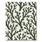 Dark Green Branch Natural Silhouette Rug