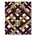 Bold Geometric Interlocking Burgundy Gold Grid Rug