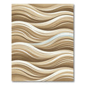 Earthy Beige Abstract Rippled Wave Rug