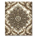 Elegant Gold Rose Scroll Damask Rug