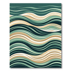 Deep Teal Sandy Wave Composition Rug