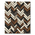 Rustic Wood Grain Herringbone Rug