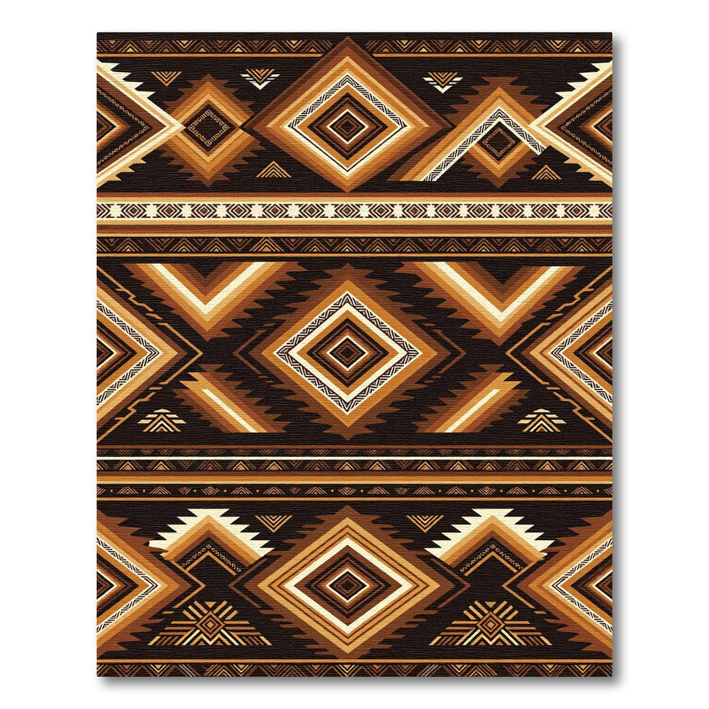 Earthy Geometric Aztec Diamond Rug