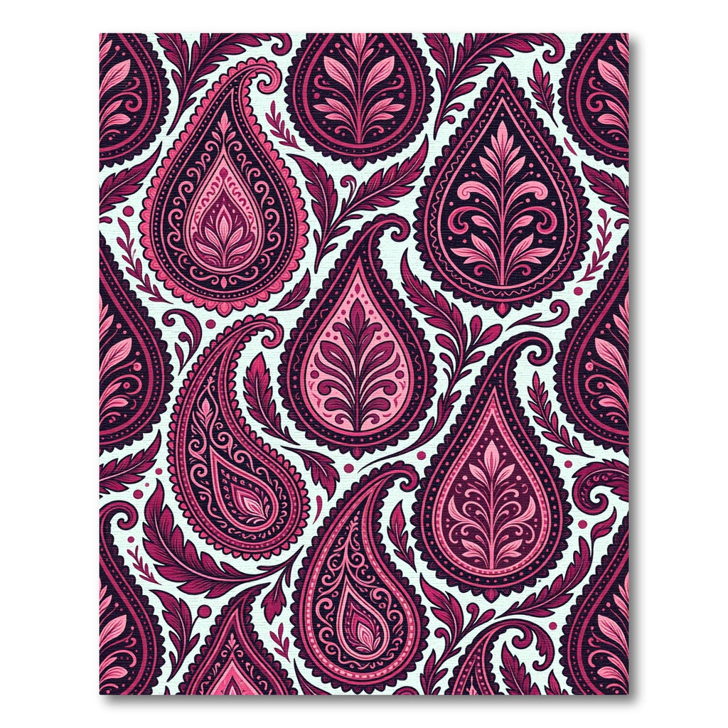 Fuchsia Paisley Floral Medallion Rug