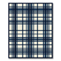 Navy And Cream Plaid Crossing Lines Rug
