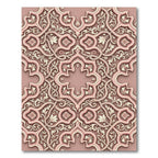 Ornate Rose Gold Arabesque Floral Rug