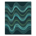 Aqua Green Wavy Line Composition Rug