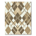 Sophisticated Taupe Geometric Argyle Abstract Rug