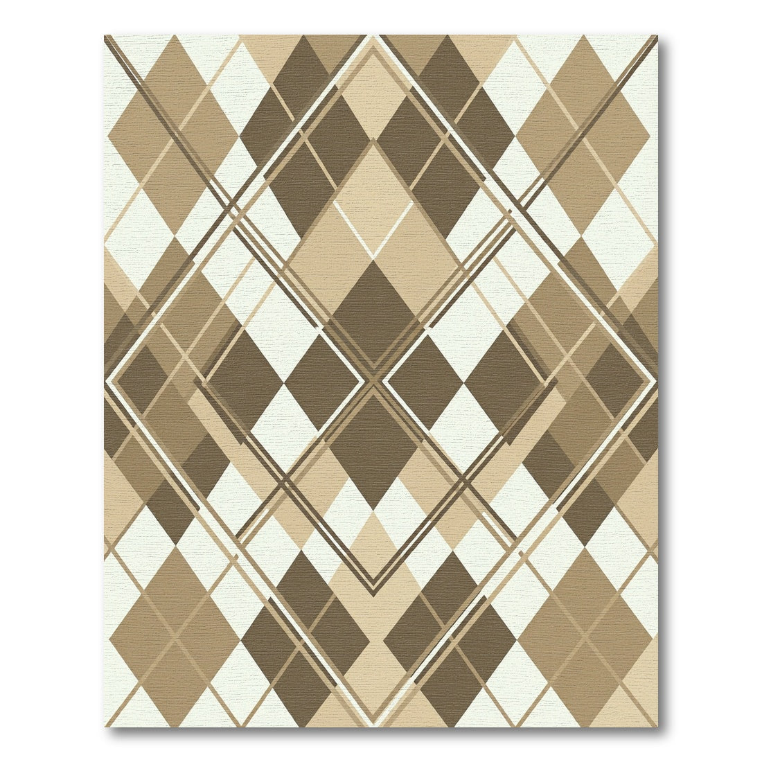 Sophisticated Taupe Geometric Argyle Abstract Rug