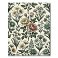 Vintage Botanical Cream Sage Floral Arrangement Rug