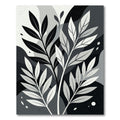 Monochromatic Botanical Abstract Leaf Art Rug