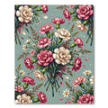 Soft Pink and Cream Carnation Bouquet Rug