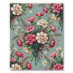 Soft Pink and Cream Carnation Bouquet Rug