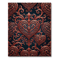 Ornate Copper Heart Swirls Rug