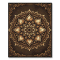Vintage Ornate Bronze Lotus Medallion Rug