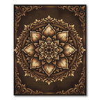Vintage Ornate Bronze Lotus Medallion Rug
