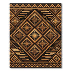 Geometric Bronze Radiant Sun Diamond Rug