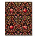 Ornate Crimson Pomegranate Floral Rug